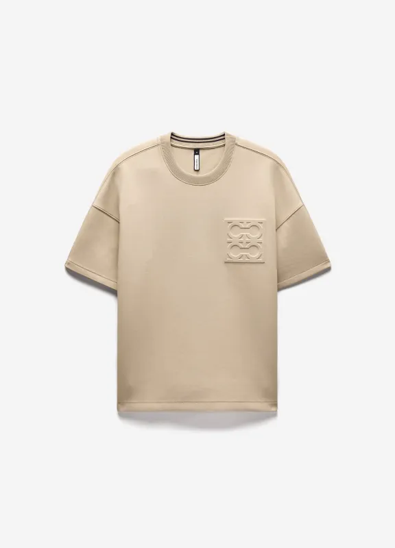 Embossed Logo Short Sleeve Sweat Top Dune sold by Calibre