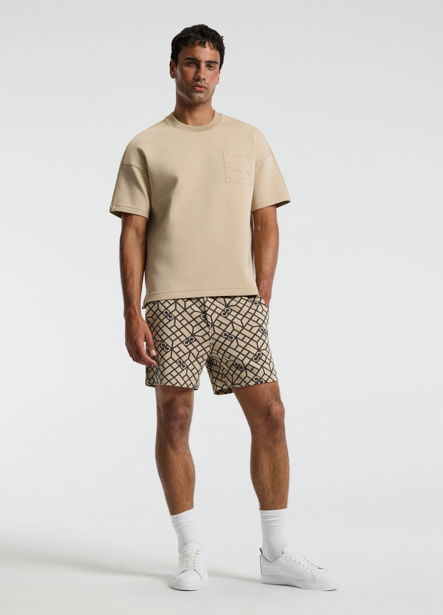Embossed Logo Short Sleeve Sweat Top Dune sold by Calibre product image thumbnail 2