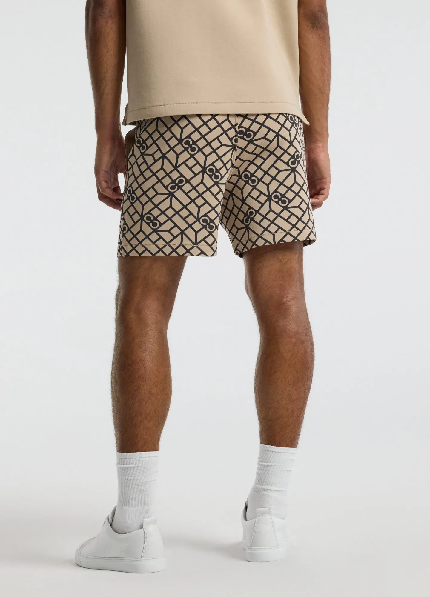 Monogram Print Sweatshorts Dune sold by Calibre product image thumbnail 4