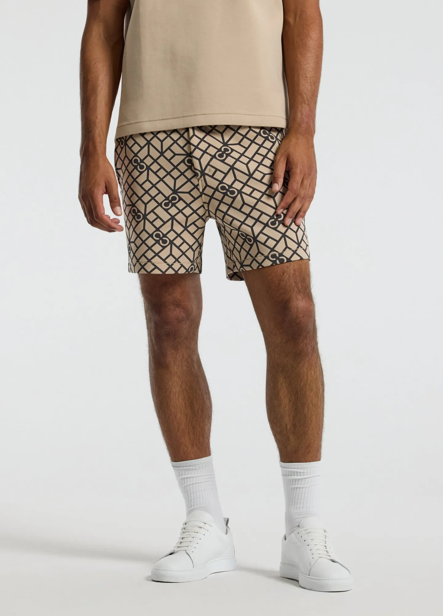 Monogram Print Sweatshorts Dune sold by Calibre product image thumbnail 2
