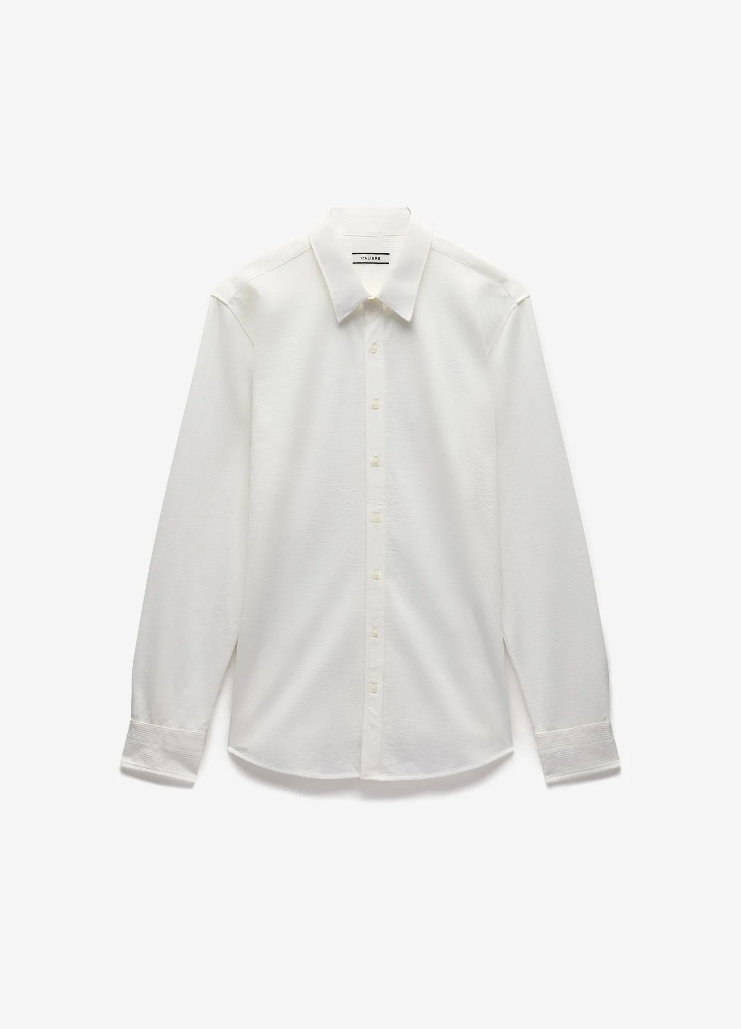 Textured Knit Stretch Shirt Off White sold by Calibre
