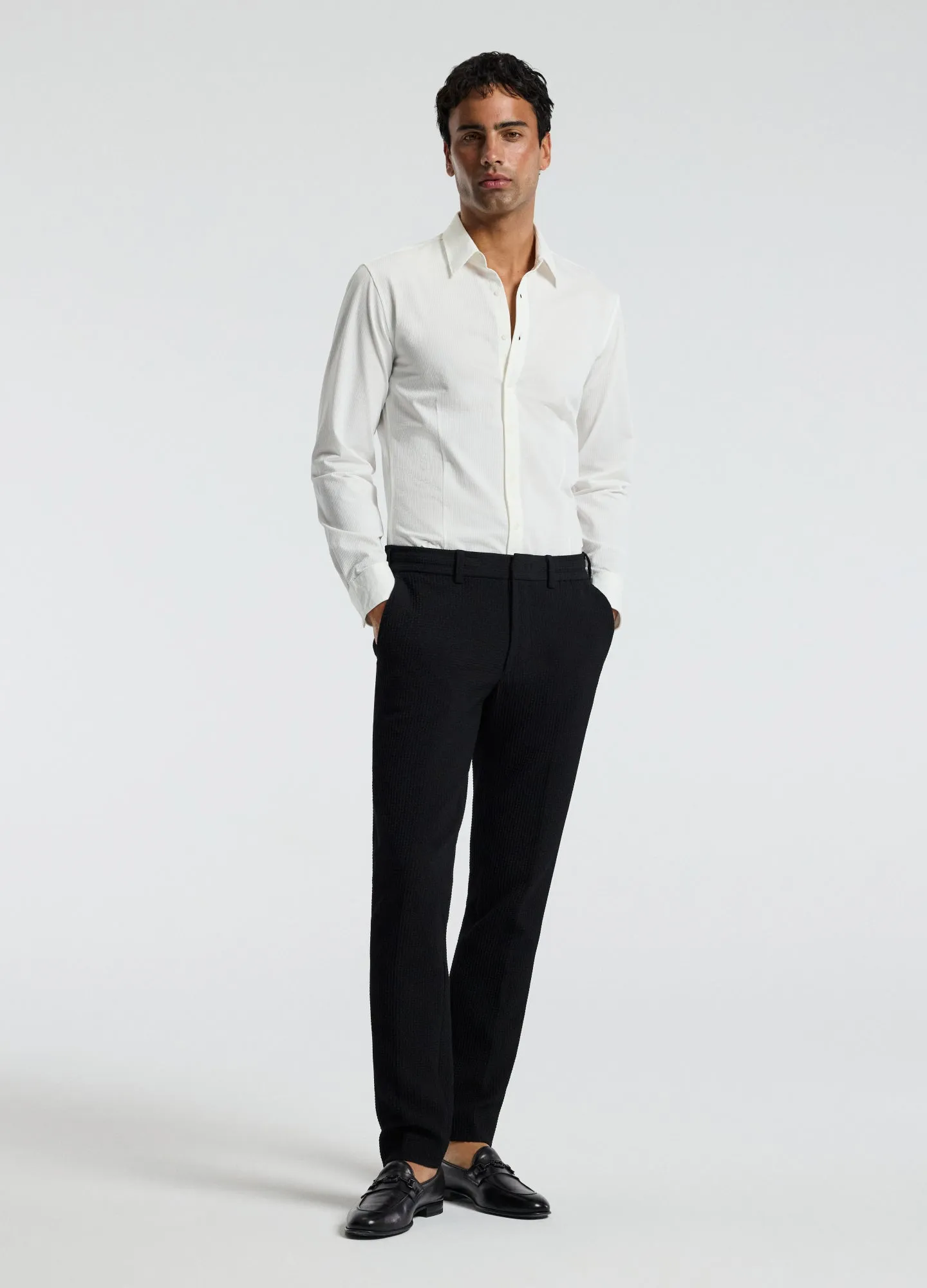 Textured Knit Stretch Shirt Off White sold by Calibre product image thumbnail 2