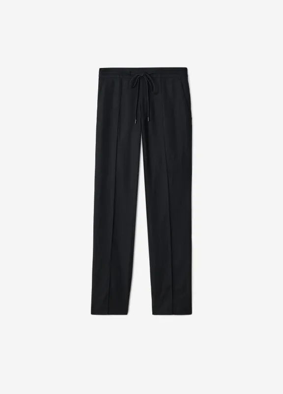 Linen Blend Drawstring Pants Black sold by Calibre
