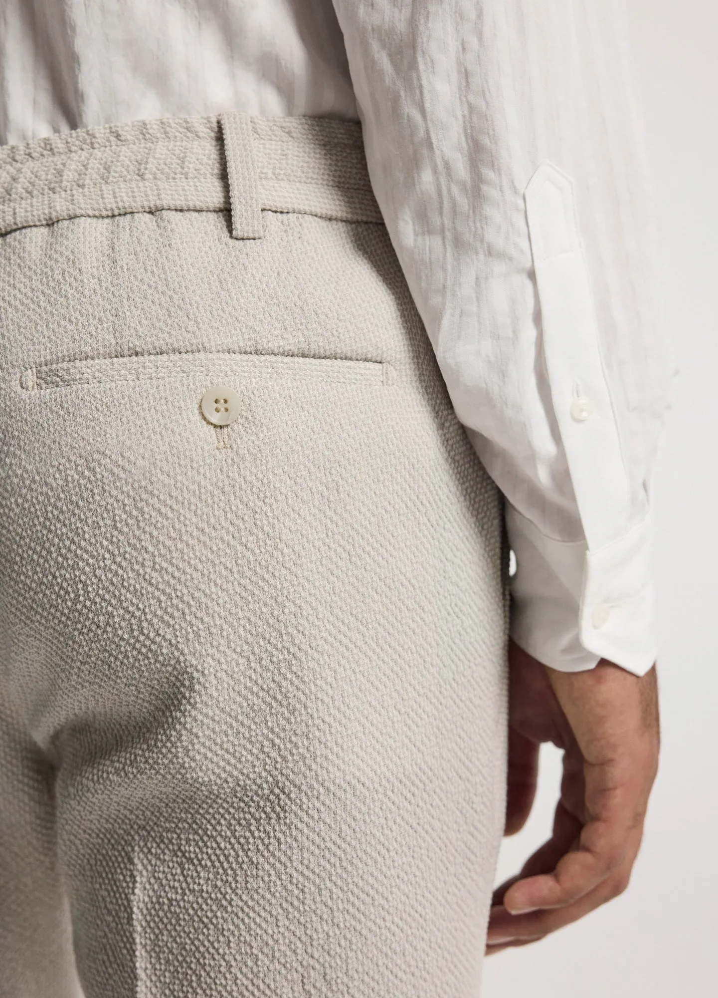 Slim Textured Wool Pants Neutral sold by Calibre product image thumbnail 4