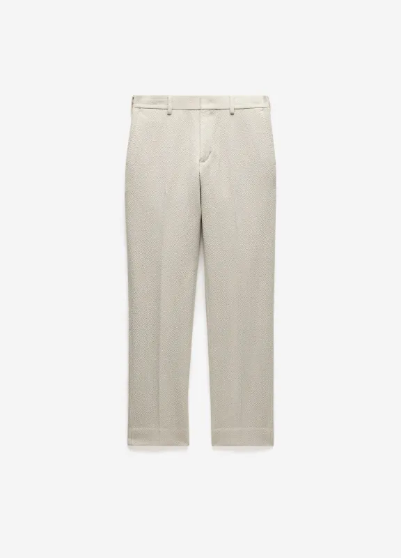 Slim Textured Wool Pants Neutral made by Calibre