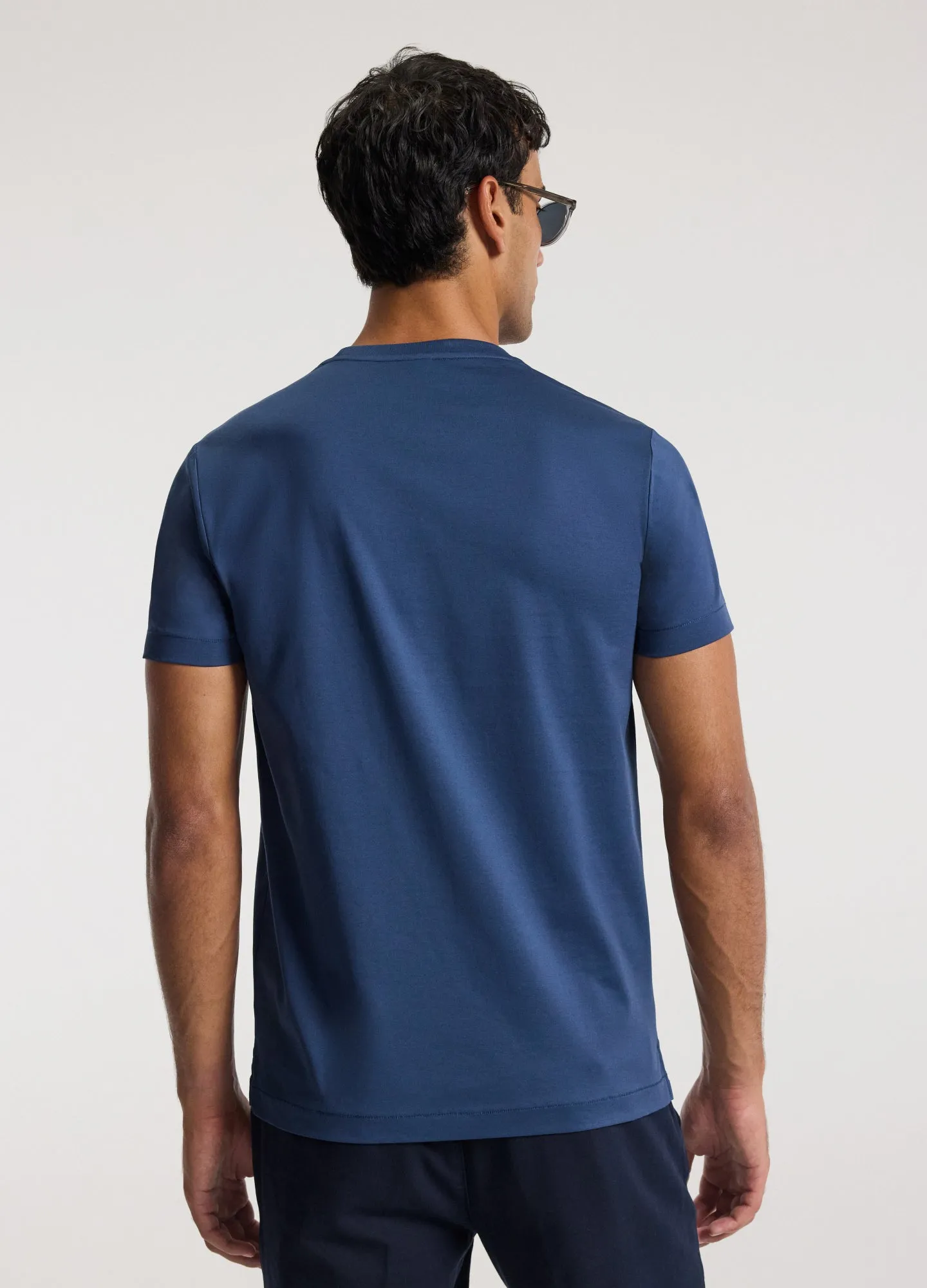 Mercerised Crew Neck T-shirt Marine sold by Calibre product image thumbnail 5