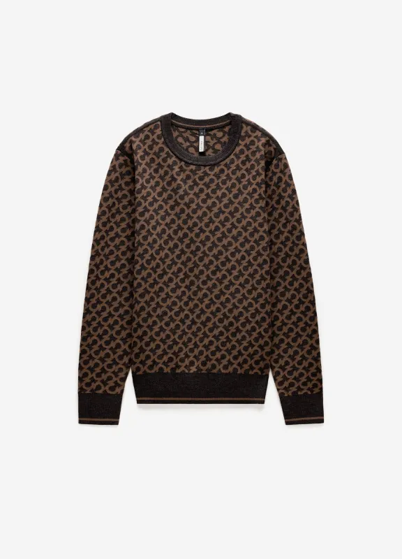 Monogram Jacquard Merino Wool Sweater Camel made by Calibre