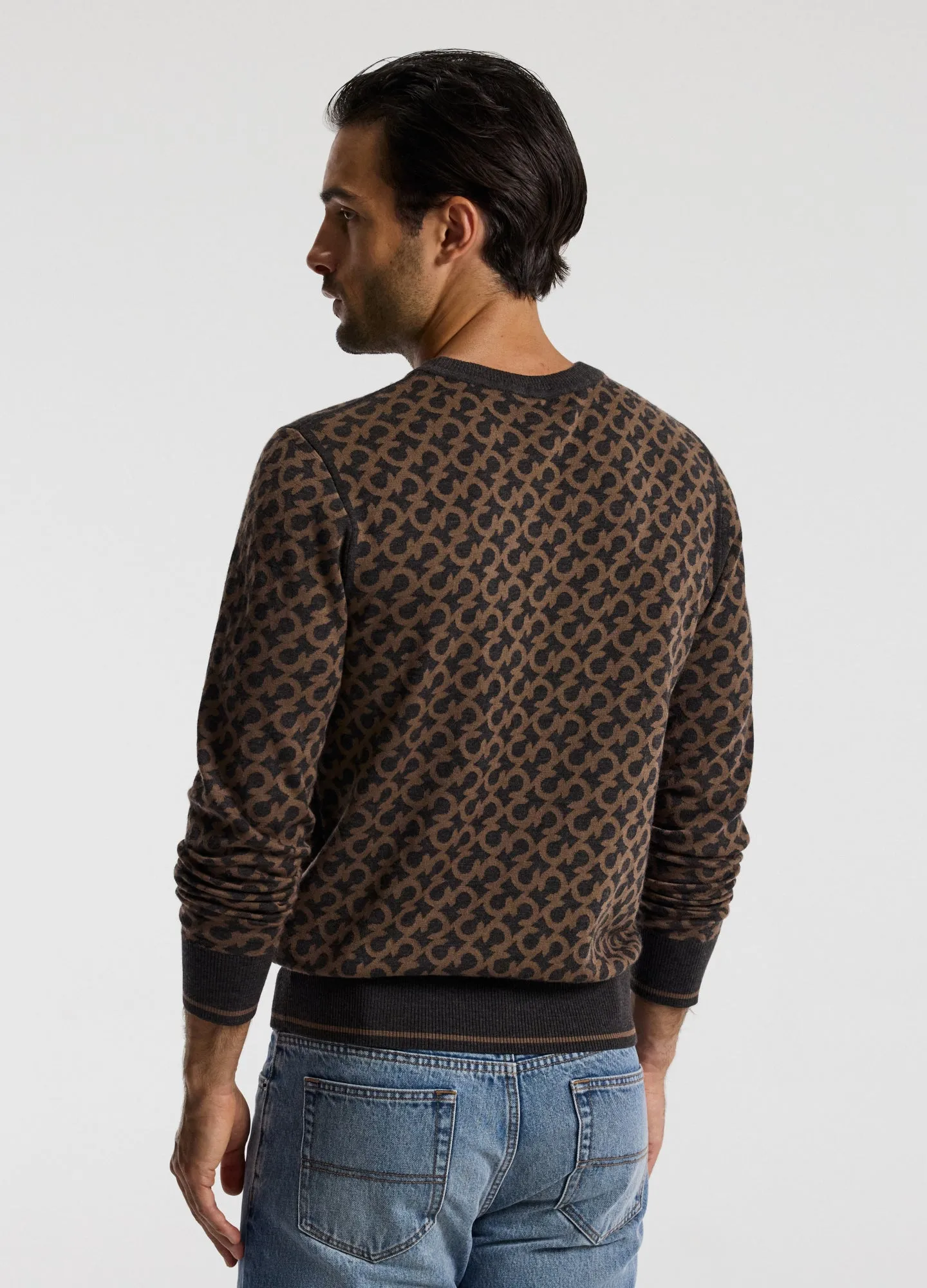 Monogram Jacquard Merino Wool Sweater Camel sold by Calibre product image thumbnail 5