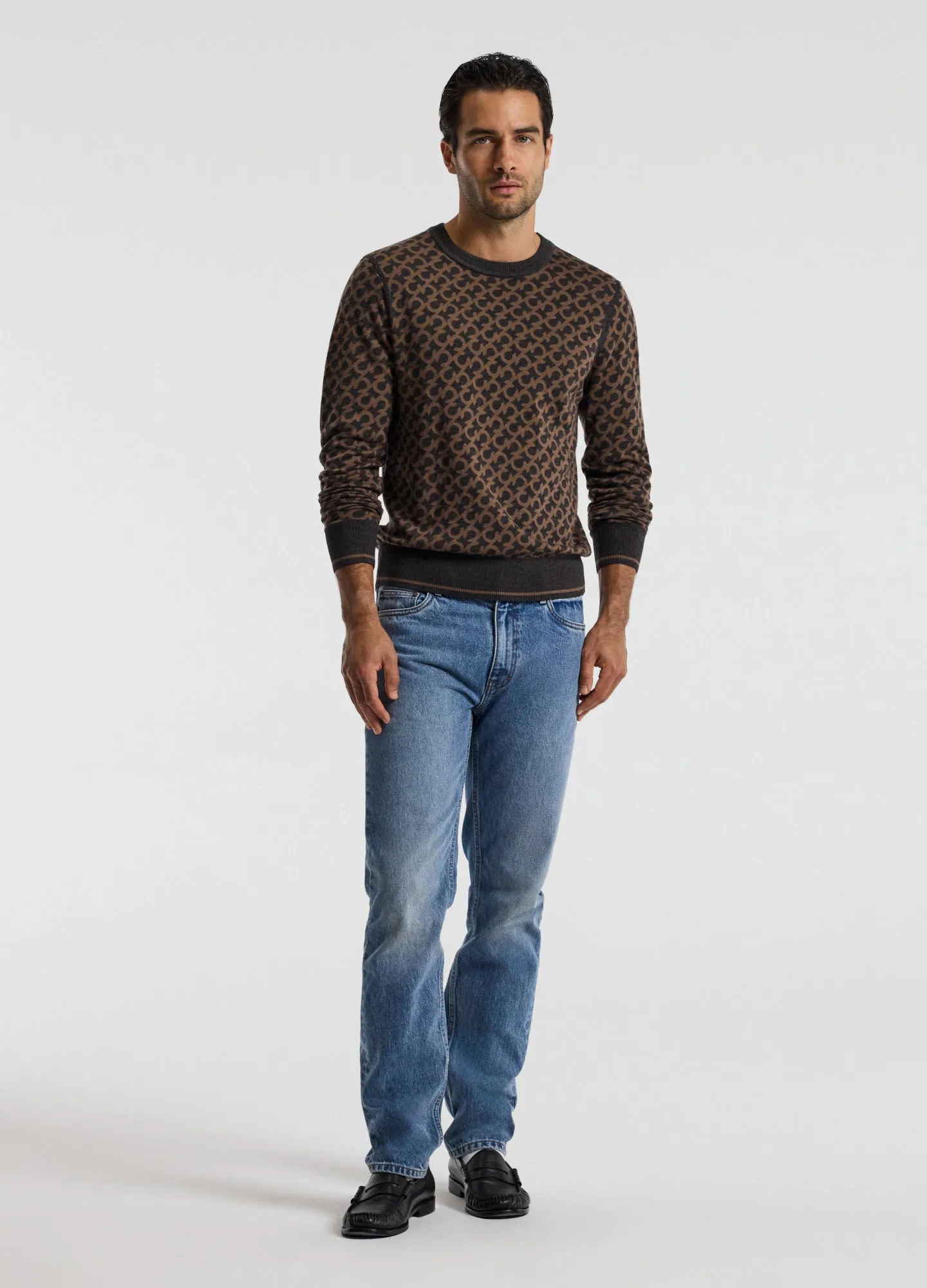 Monogram Jacquard Merino Wool Sweater Camel sold by Calibre product image thumbnail 2