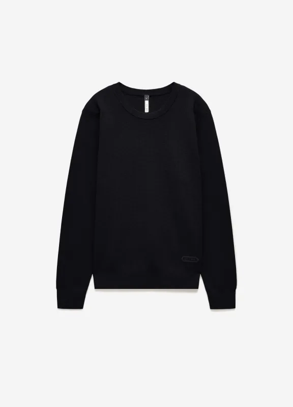 Merino Wool Crew Neck Sweater Black made by Calibre
