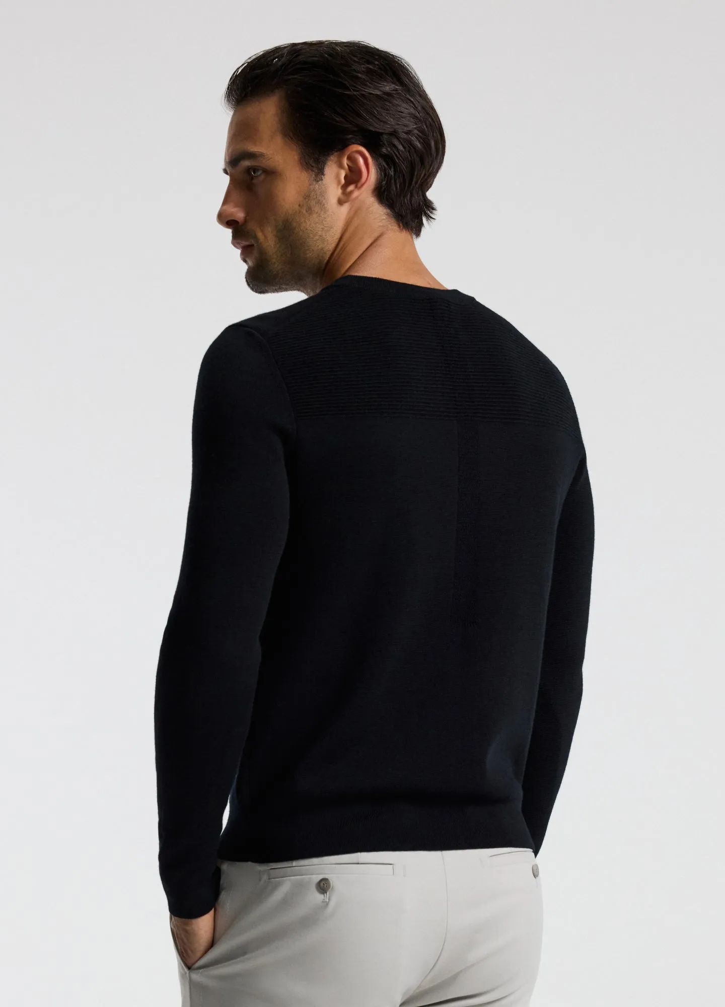 Merino Wool Crew Neck Sweater Black sold by Calibre product image thumbnail 5