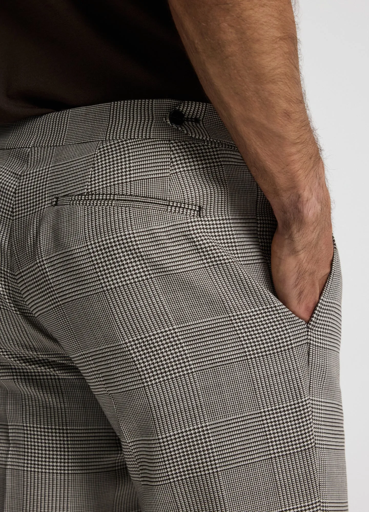Tailored Check Wool Pants Mocha sold by Calibre product image thumbnail 4