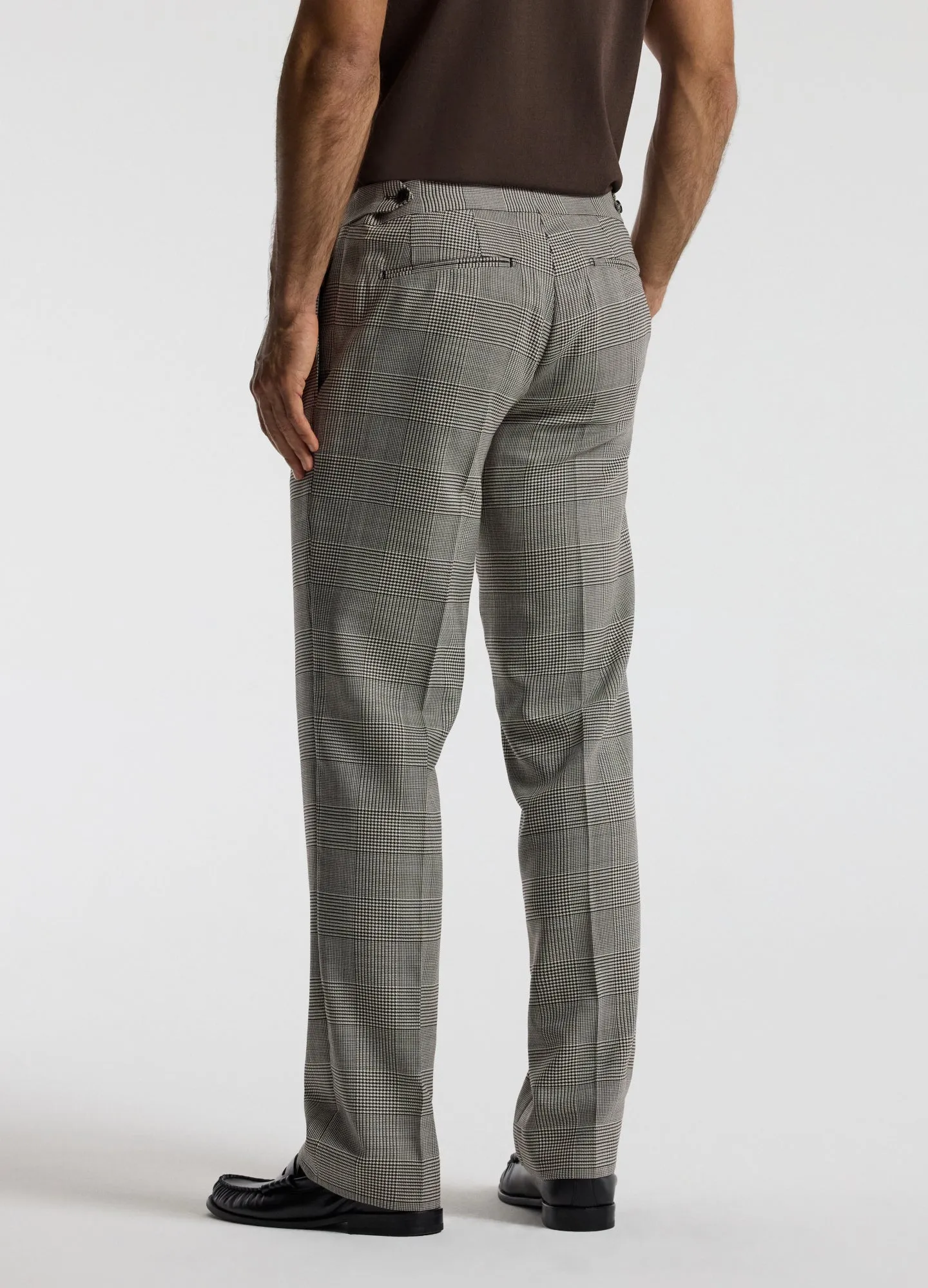 Tailored Check Wool Pants Mocha sold by Calibre product image thumbnail 5