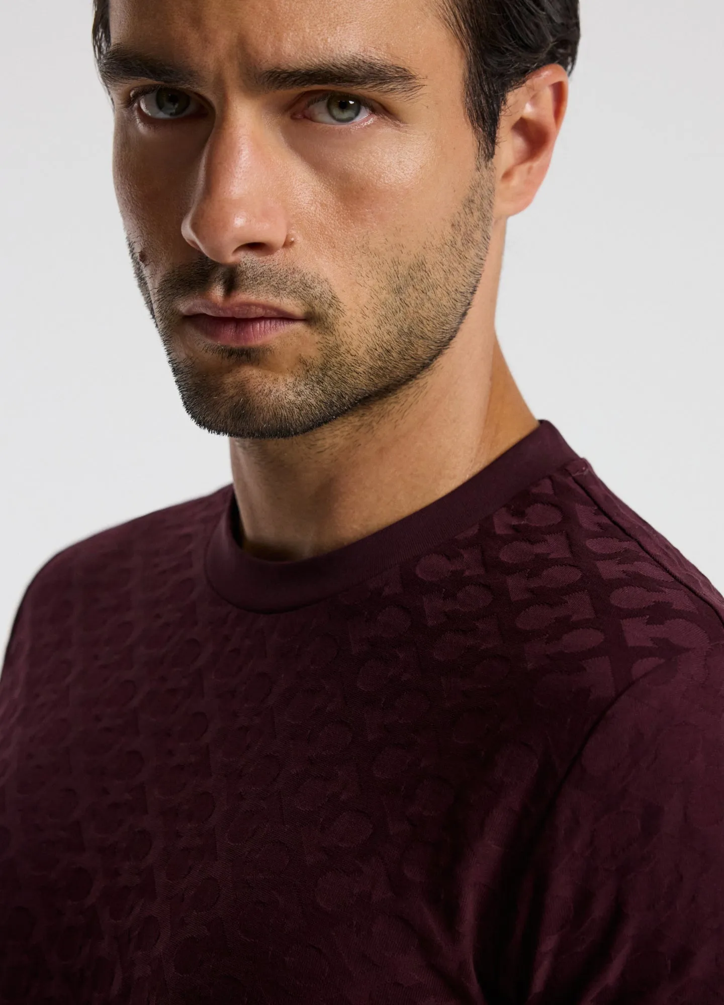 Monogram Jacquard T-shirt Oxblood sold by Calibre product image thumbnail 4