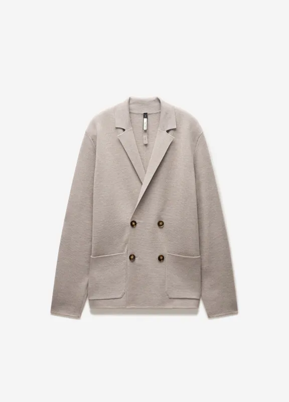 Double-Breasted Merino Wool Cardigan Neutral made by Calibre