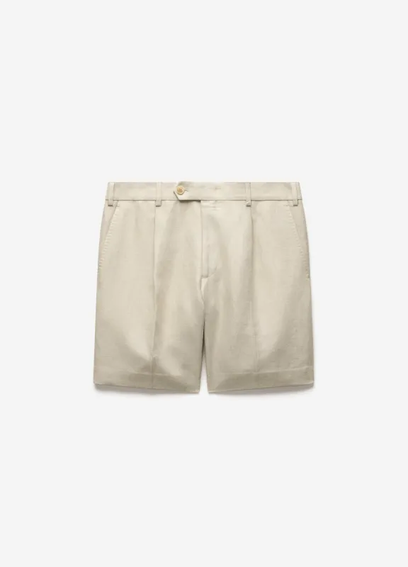 Linen Cotton Twill Shorts Natural made by Calibre