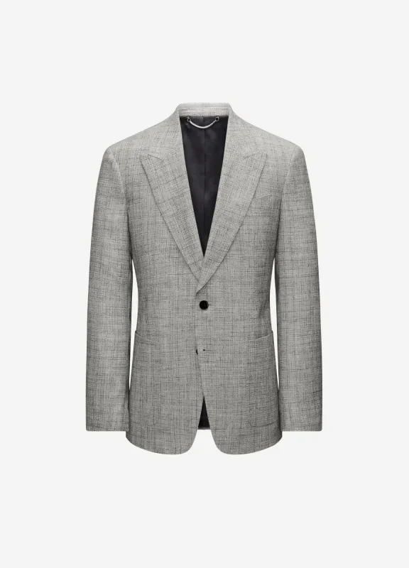 Crossweave Suit Jacket Silver made by Calibre