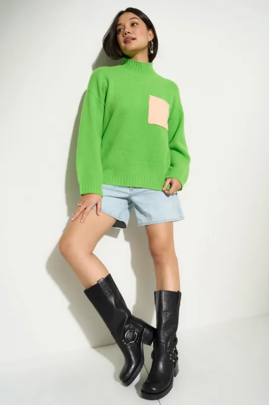 Bradley Oversized Turtleneck - Green sold by Callahan