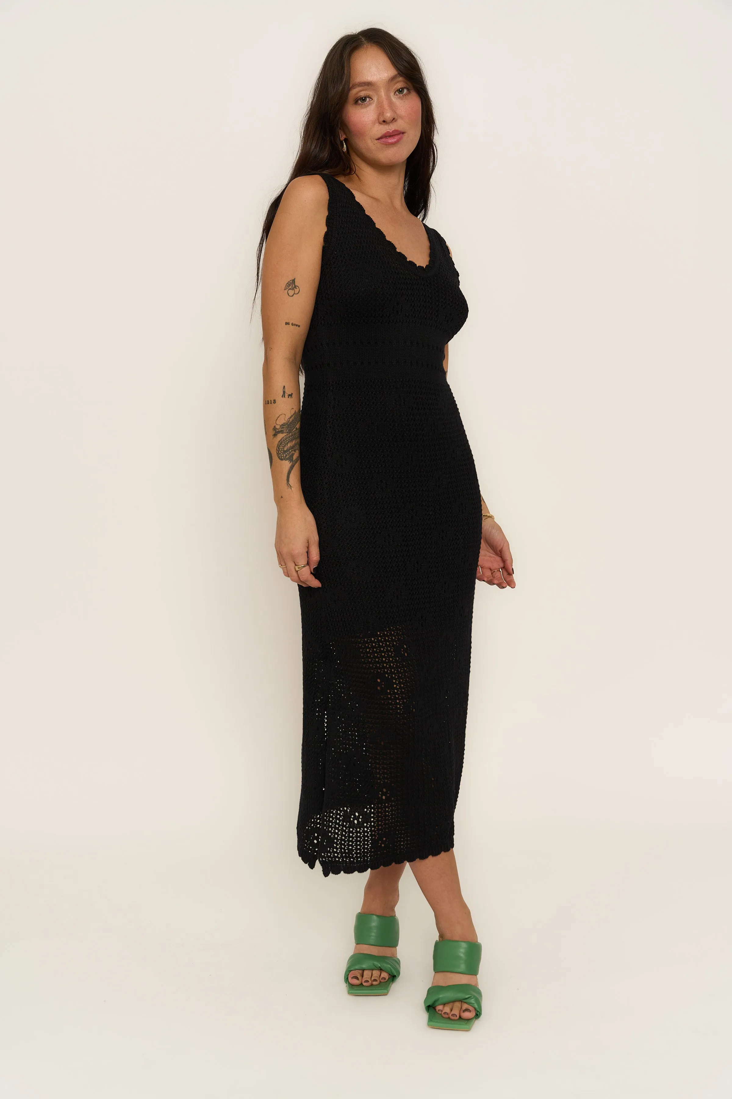 Valentina Midi Dress - Black sold by Callahan