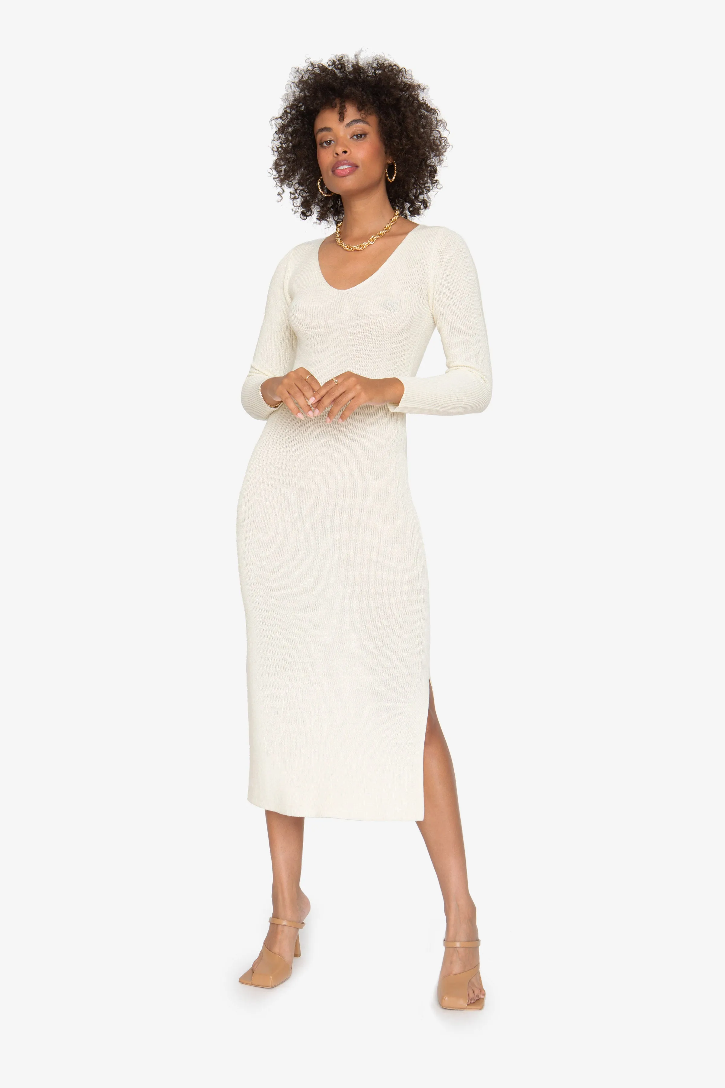 Lila Midi Dress - Creme sold by Callahan