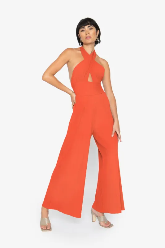 Mimi Jumpsuit - Orange Red sold by Callahan