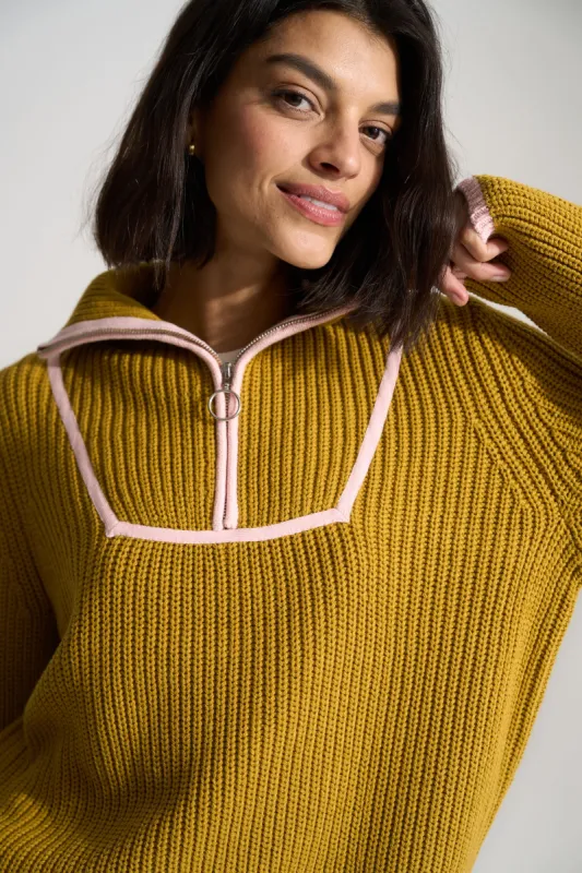 Nellie Zip Up - Chartruese sold by Callahan