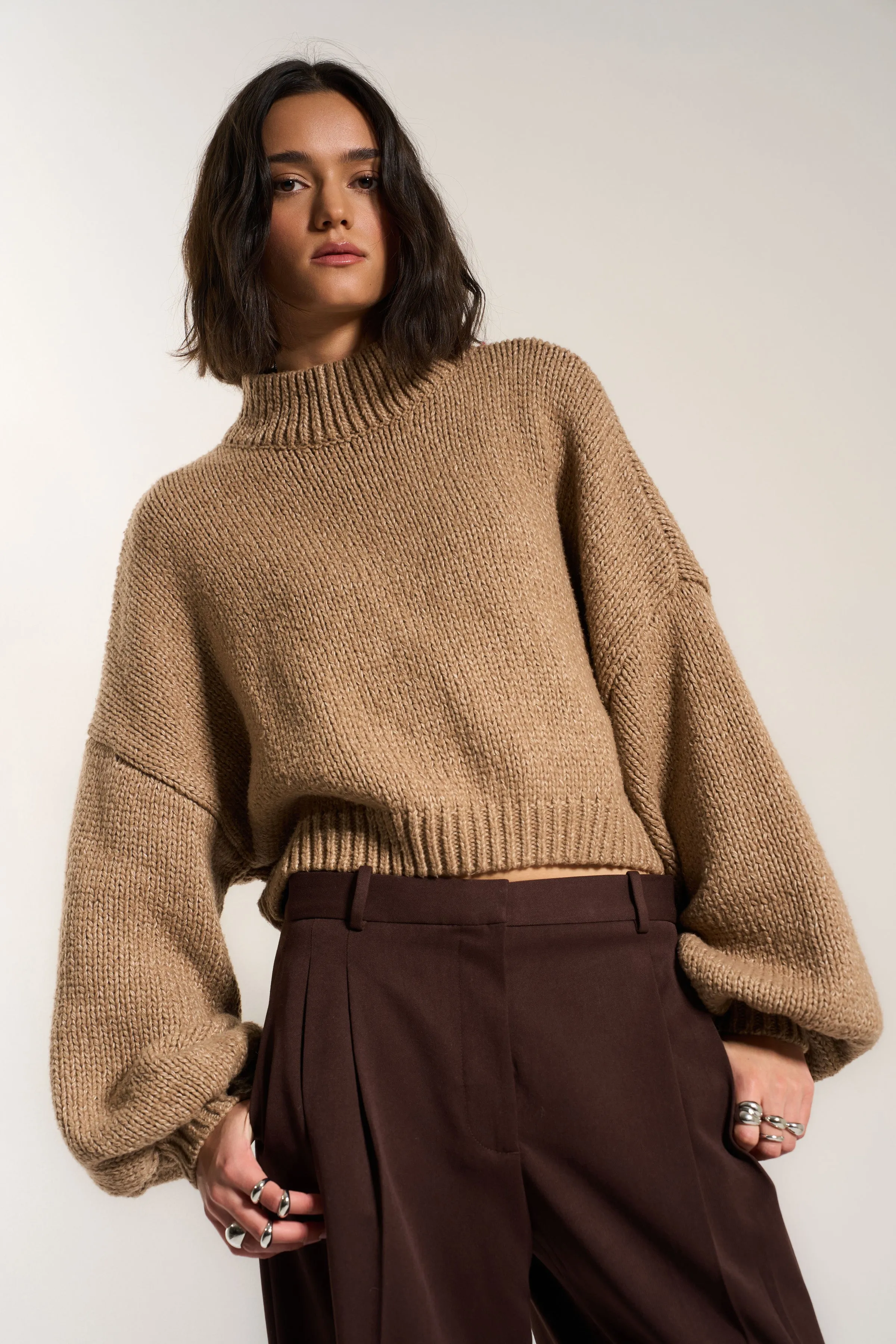Bellamy Crop Pullover - Raw Umber sold by Callahan