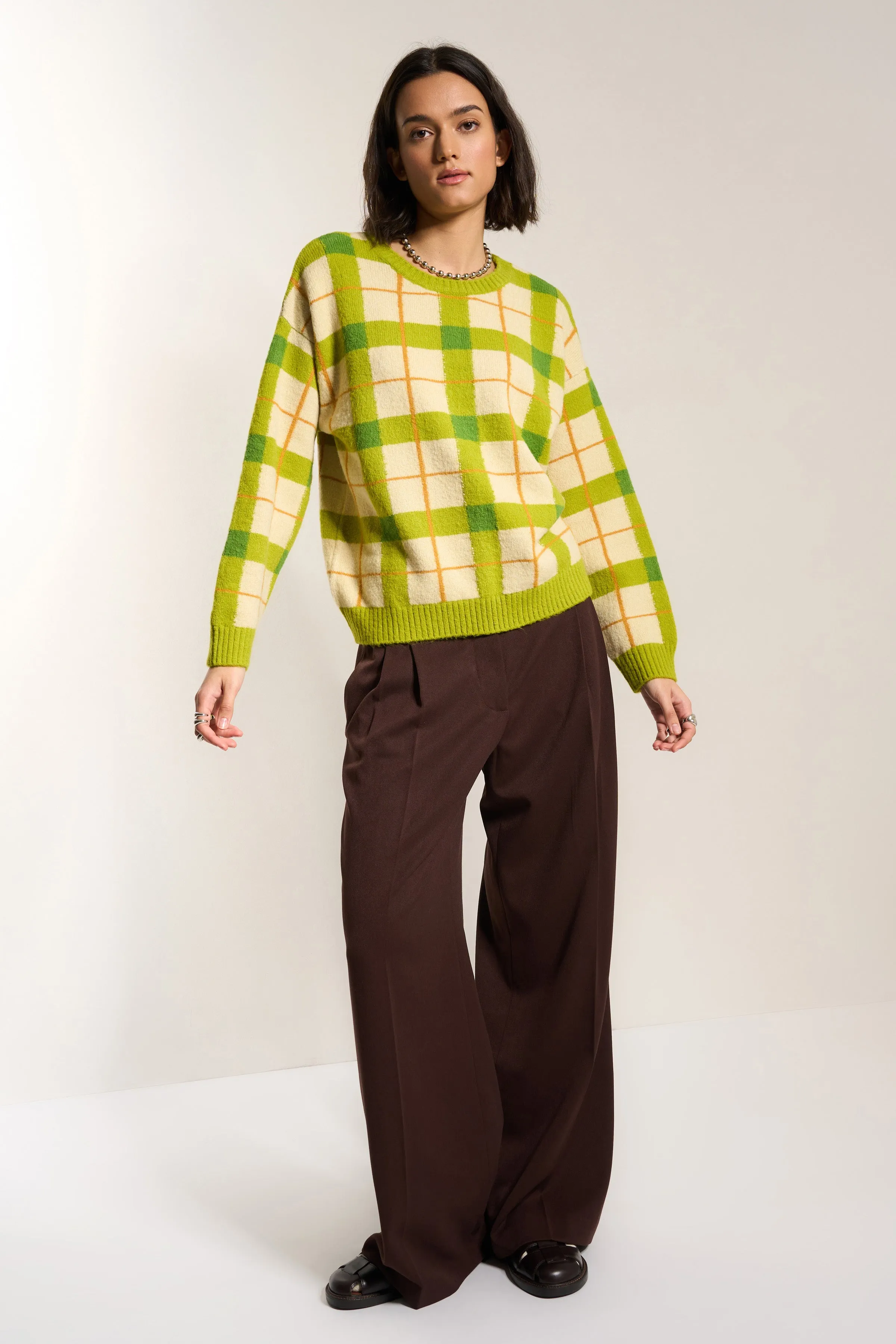 Melody Plaid Crewneck - Fern sold by Callahan product image thumbnail 4