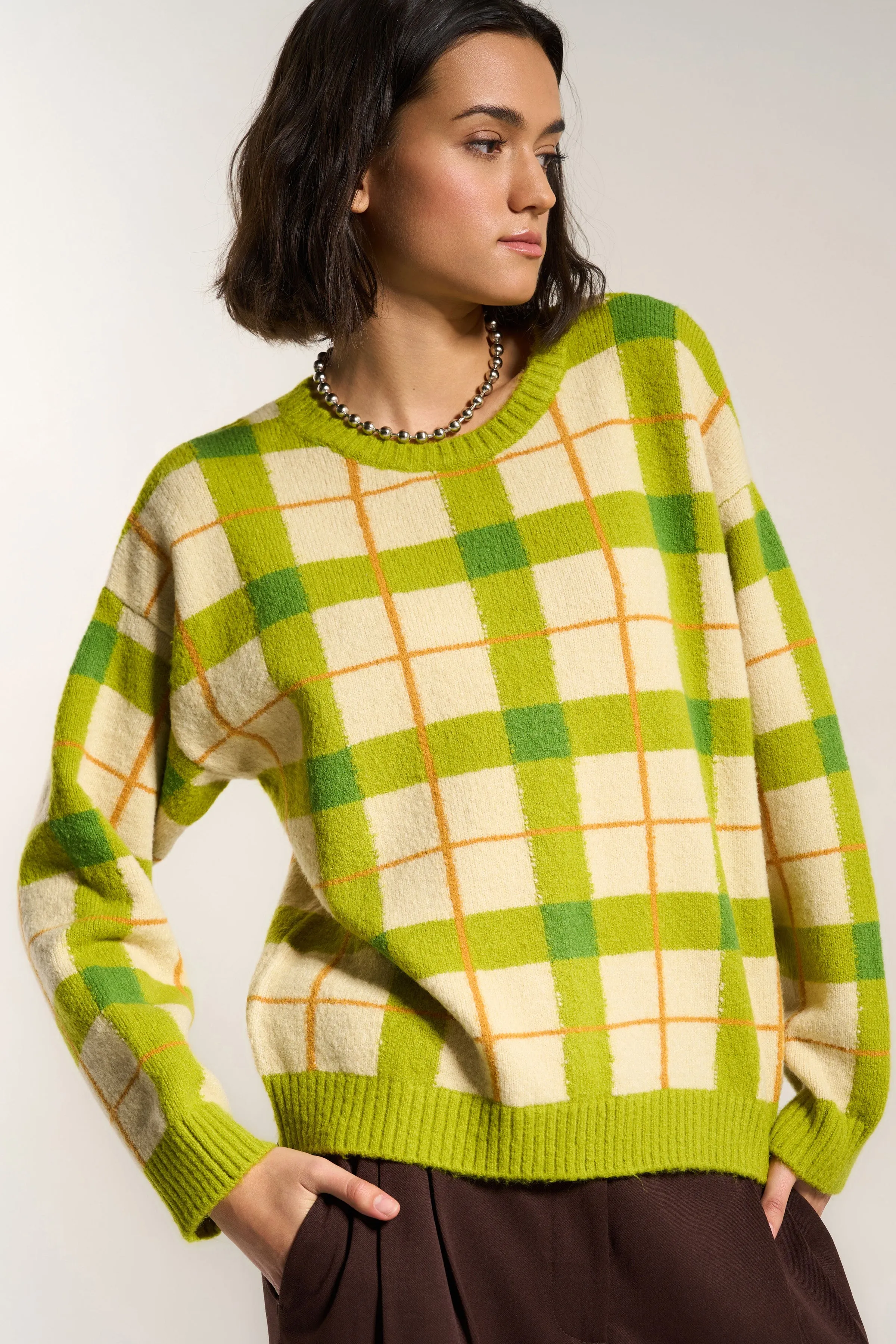 Melody Plaid Crewneck - Fern sold by Callahan product image thumbnail 2