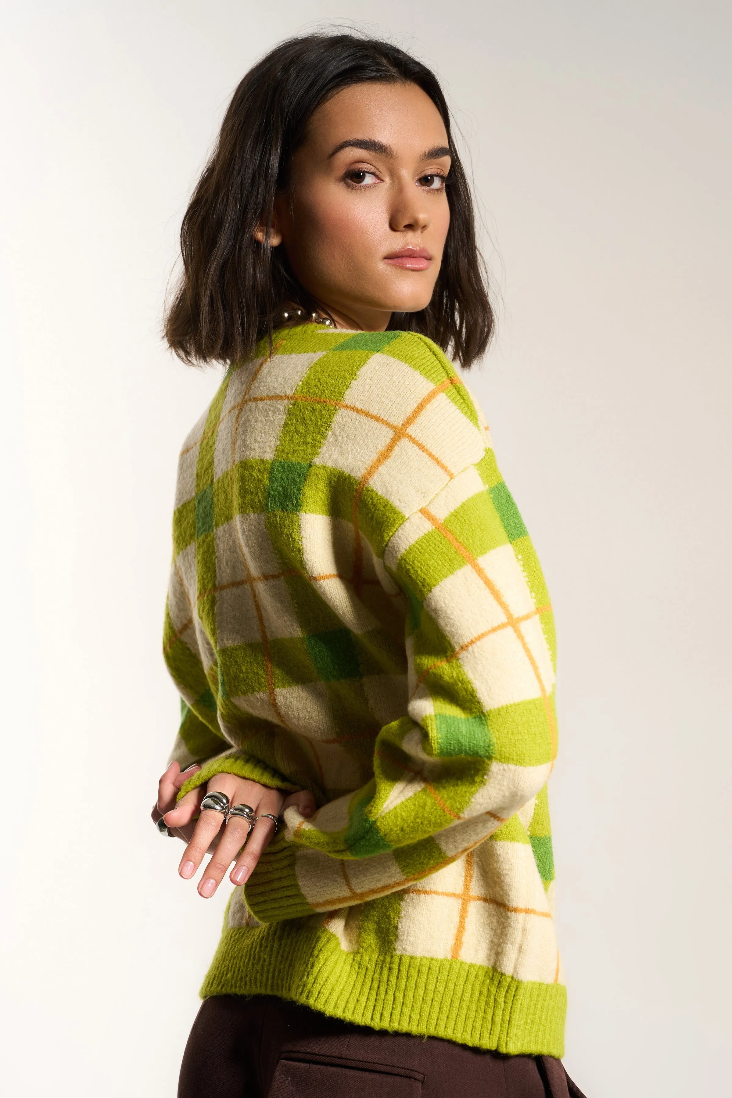 Melody Plaid Crewneck - Fern sold by Callahan product image thumbnail 3