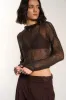 Lina Sheer Pullover - Chocolate Brown sold by Callahan