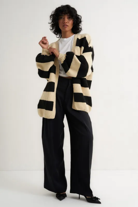Jo Cardigan - Black Stripe sold by Callahan
