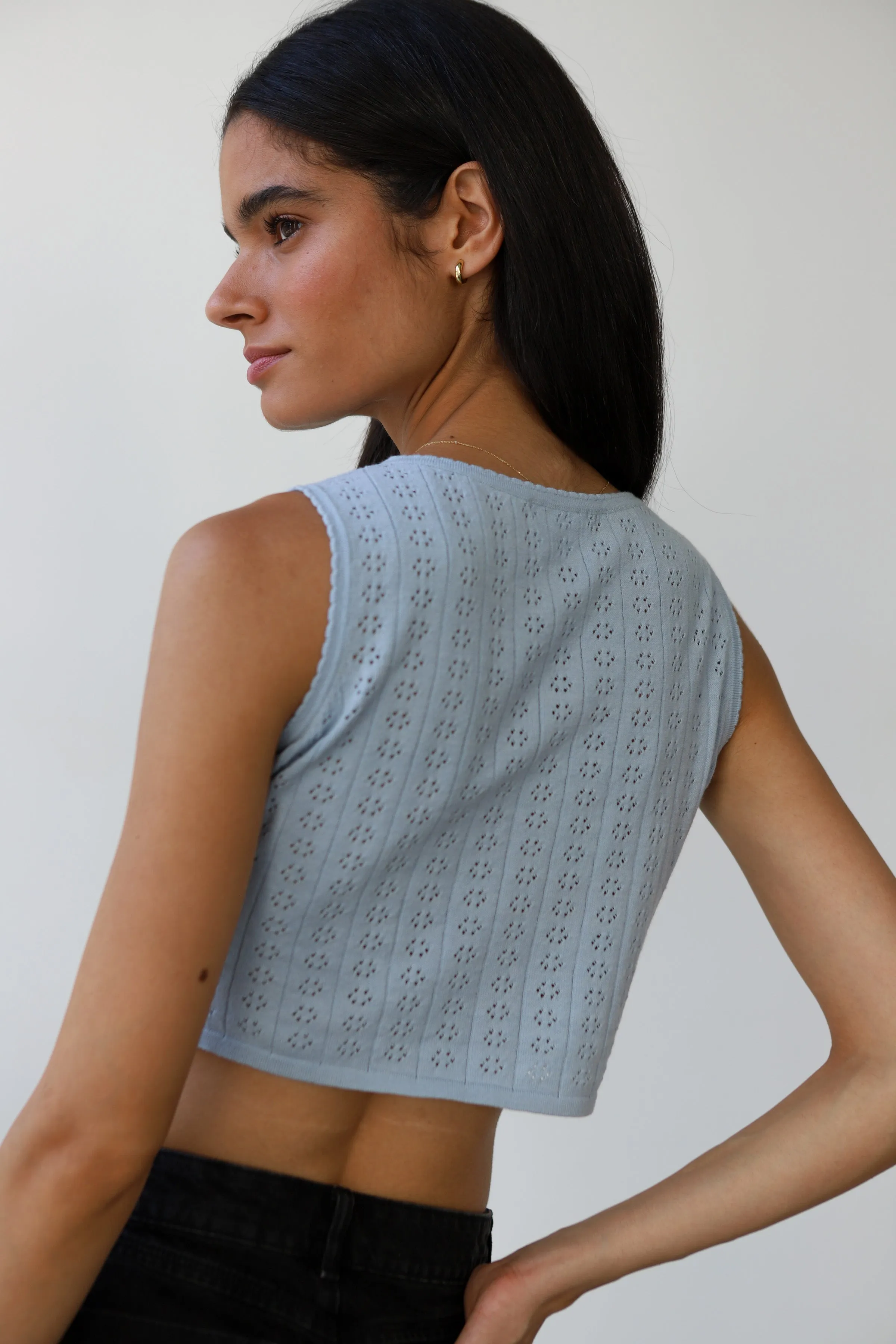 Nerissa Pointelle Tank - Light Blue sold by Callahan product image thumbnail 3