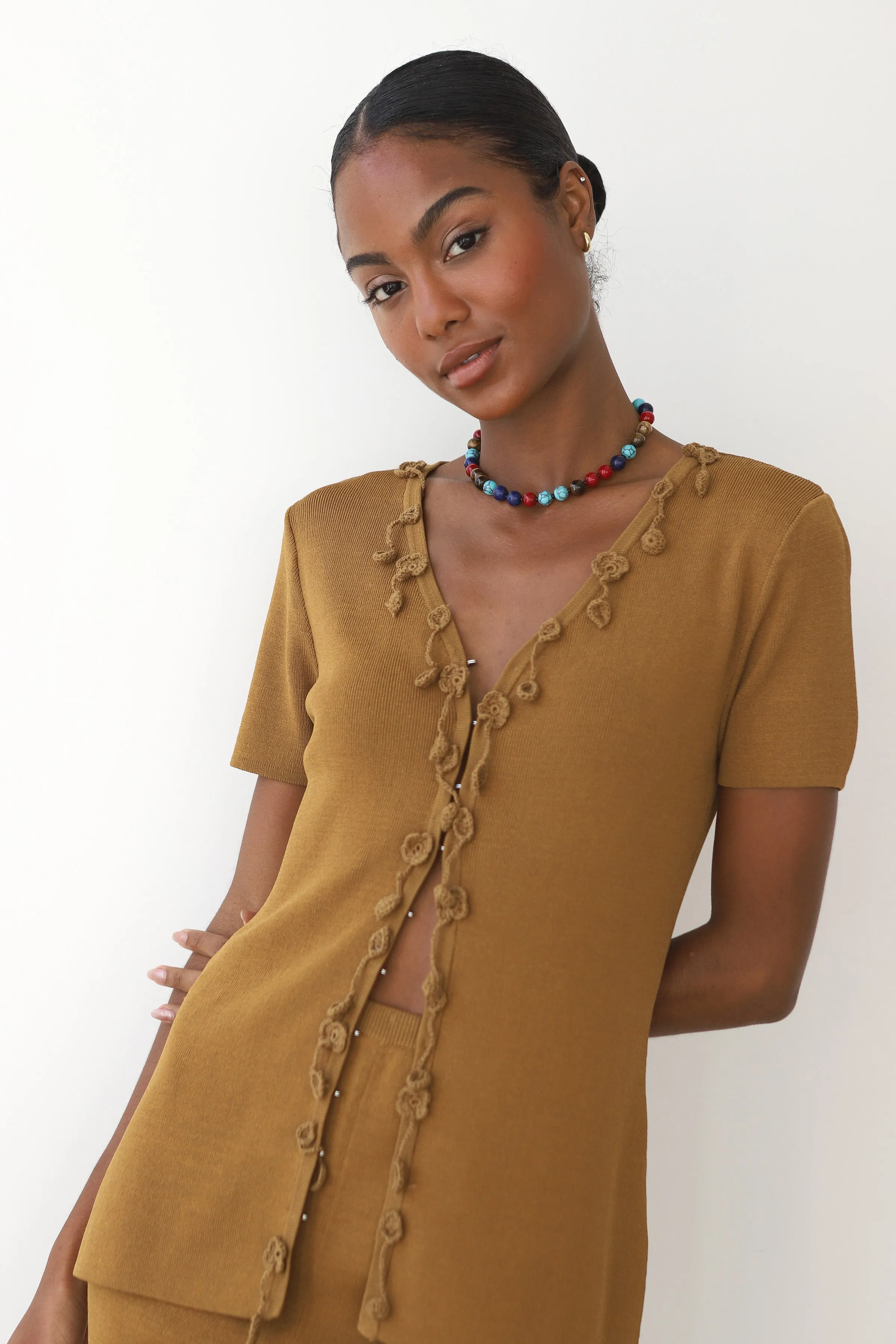 Tula Knit Cardi - Bronze sold by Callahan