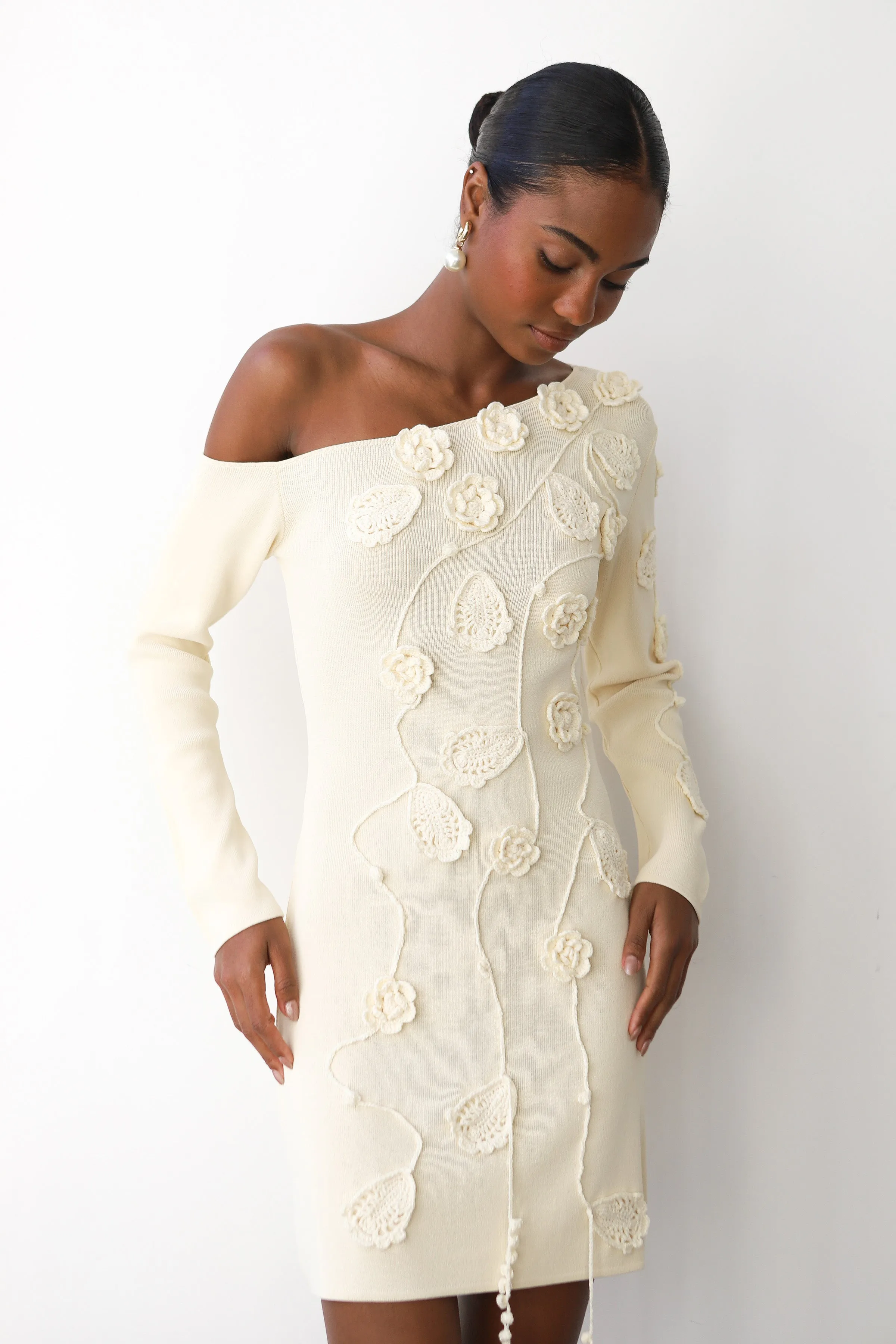 Tula One Shoulder Mini Dress - Creme sold by Callahan product image thumbnail 2