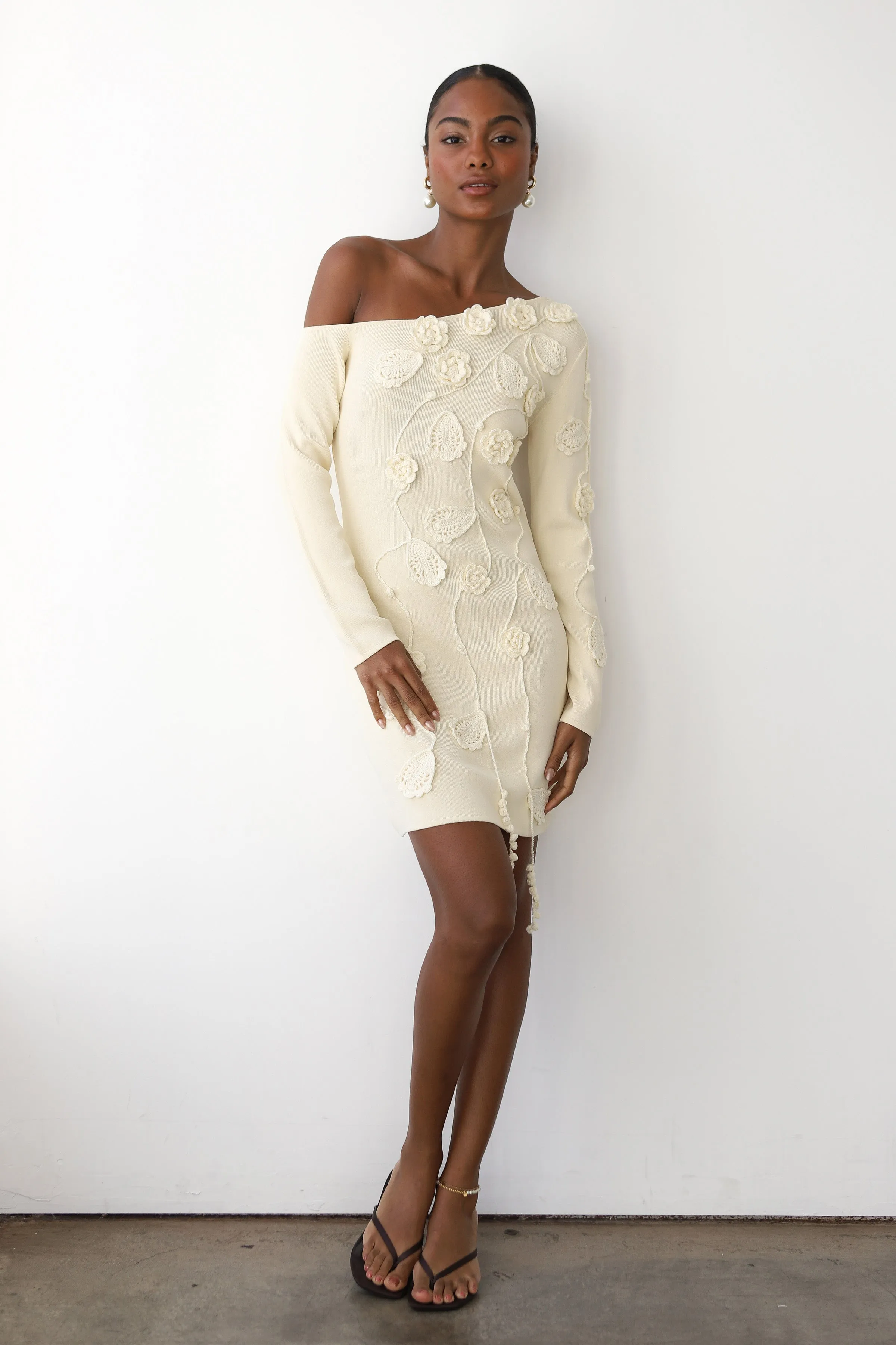 Tula One Shoulder Mini Dress - Creme sold by Callahan product image thumbnail 3