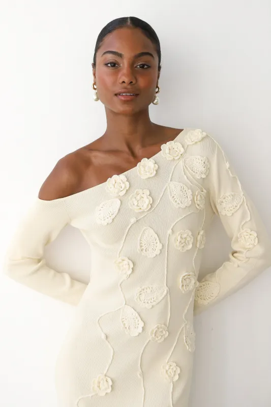 Tula One Shoulder Mini Dress - Creme made by Callahan
