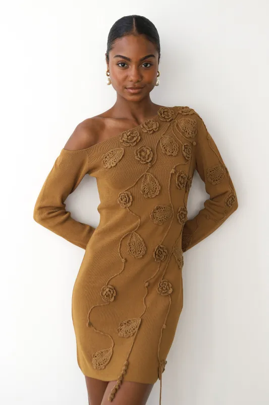 Tula One Shoulder Mini Dress - Bronze sold by Callahan