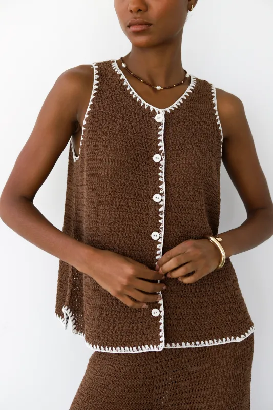 Clara Stitch Tank - Chocolate made by Callahan