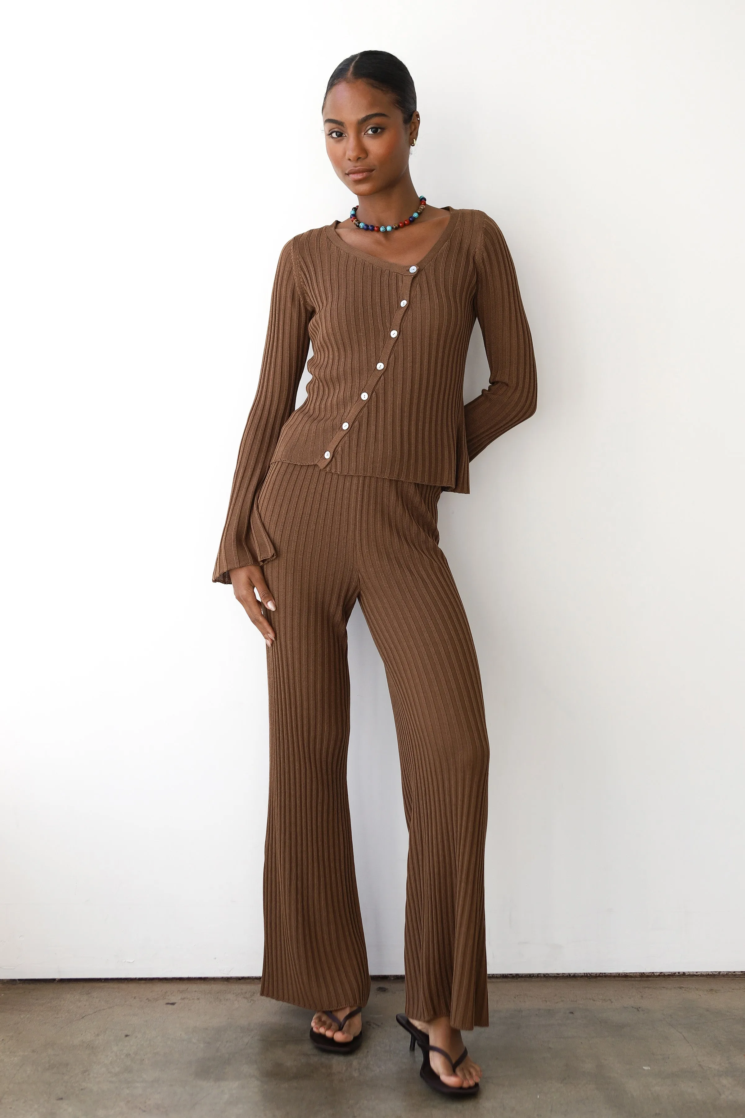 Theresa Ribbed Pant - Chocolate sold by Callahan product image thumbnail 2