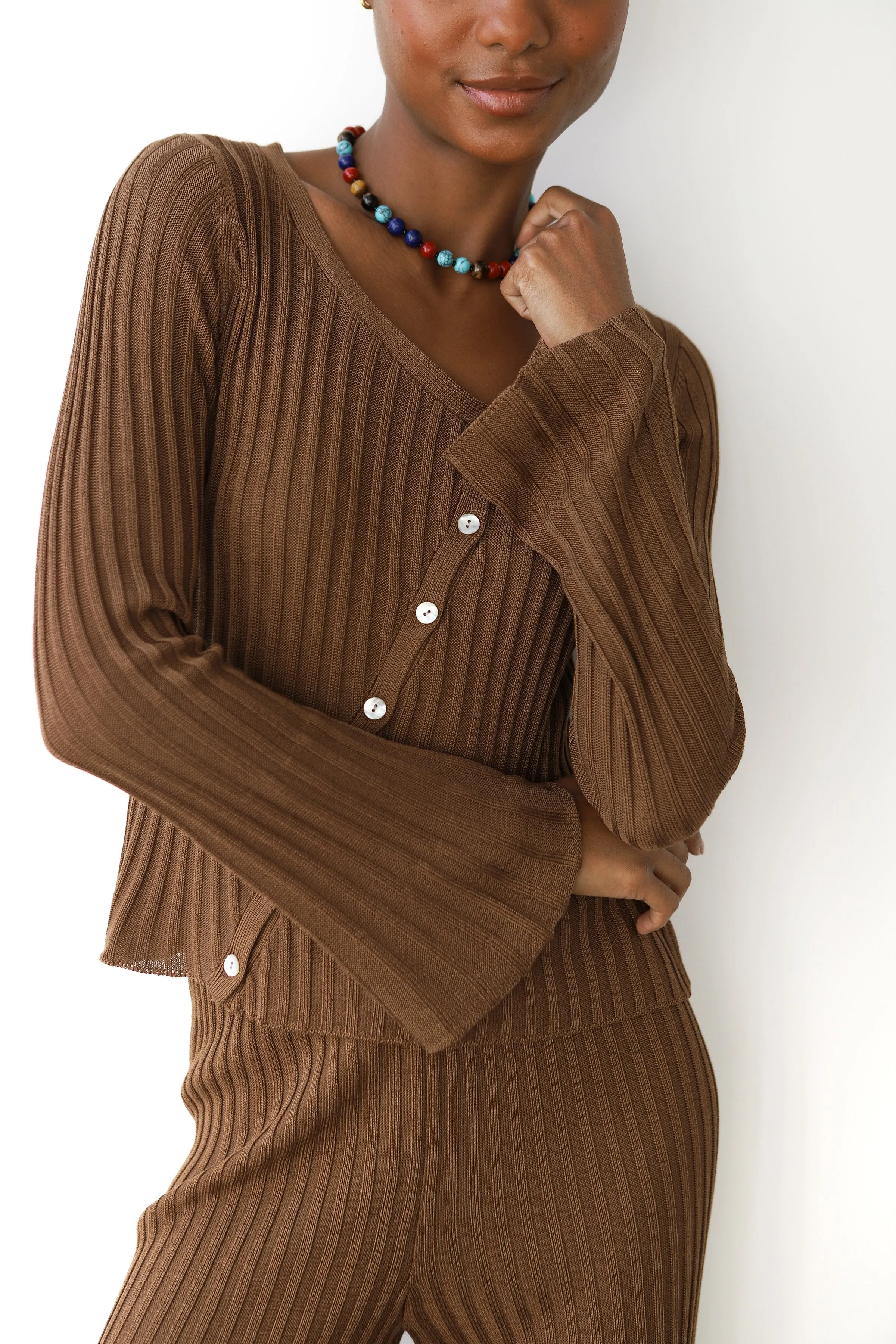 Theresa Ribbed Top - Chocolate sold by Callahan product image thumbnail 3