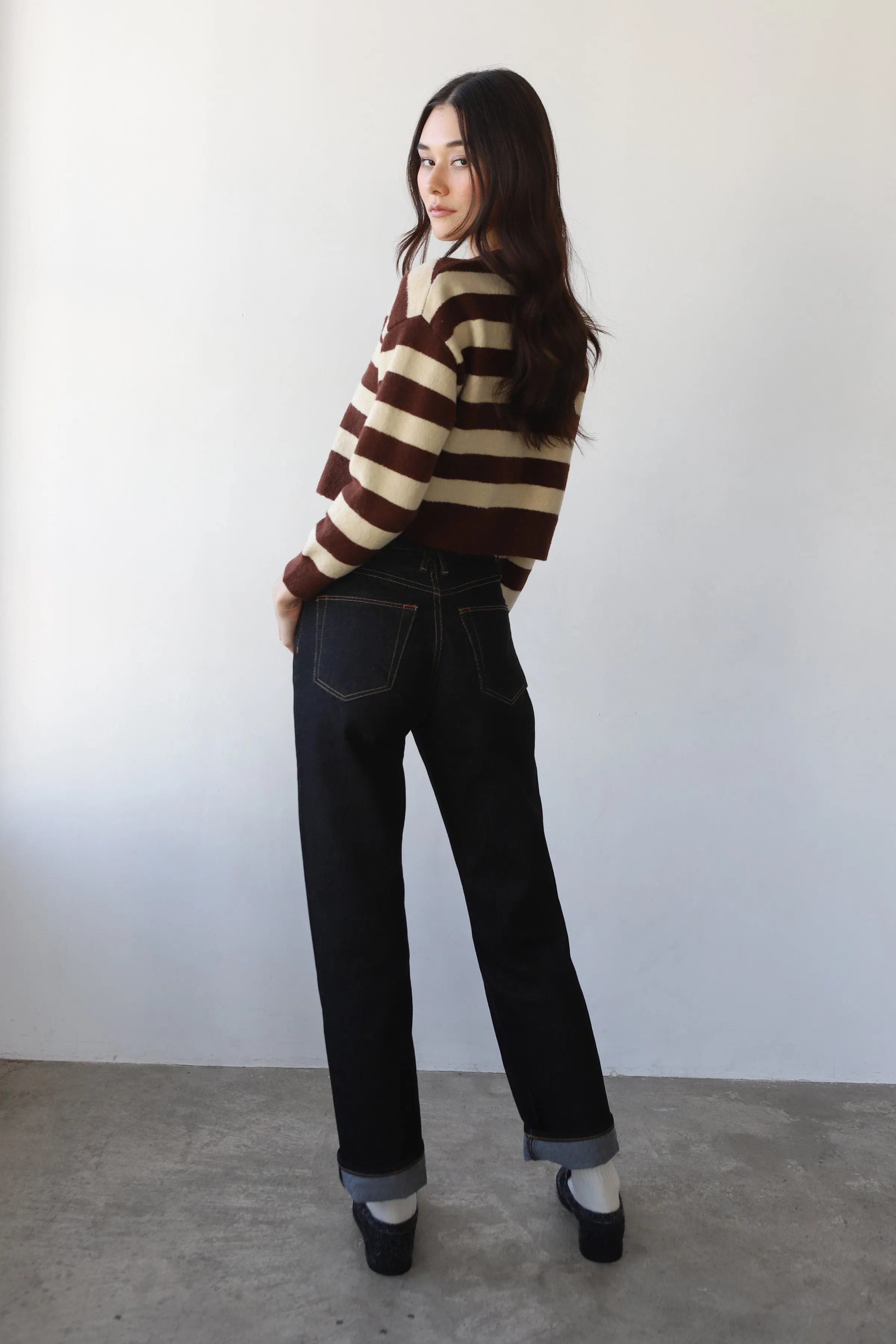 Fiona Cardigan - Chocolate & Creme Stripe sold by Callahan product image thumbnail 5