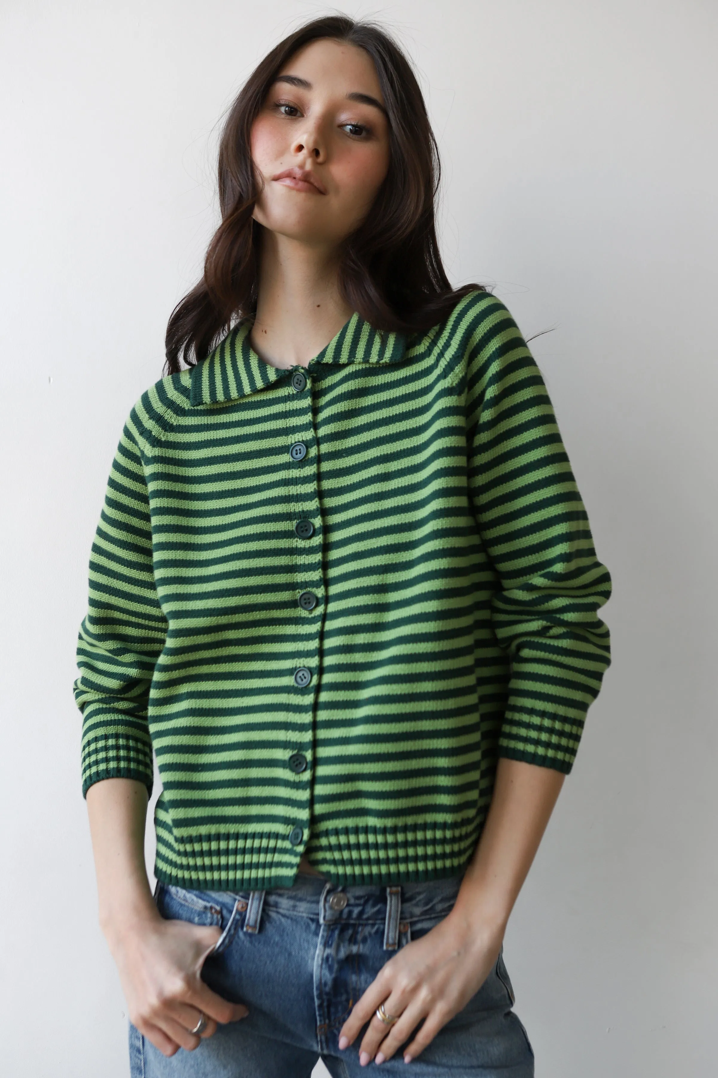 Beth Cardigan - Forest Stripe sold by Callahan product image thumbnail 3