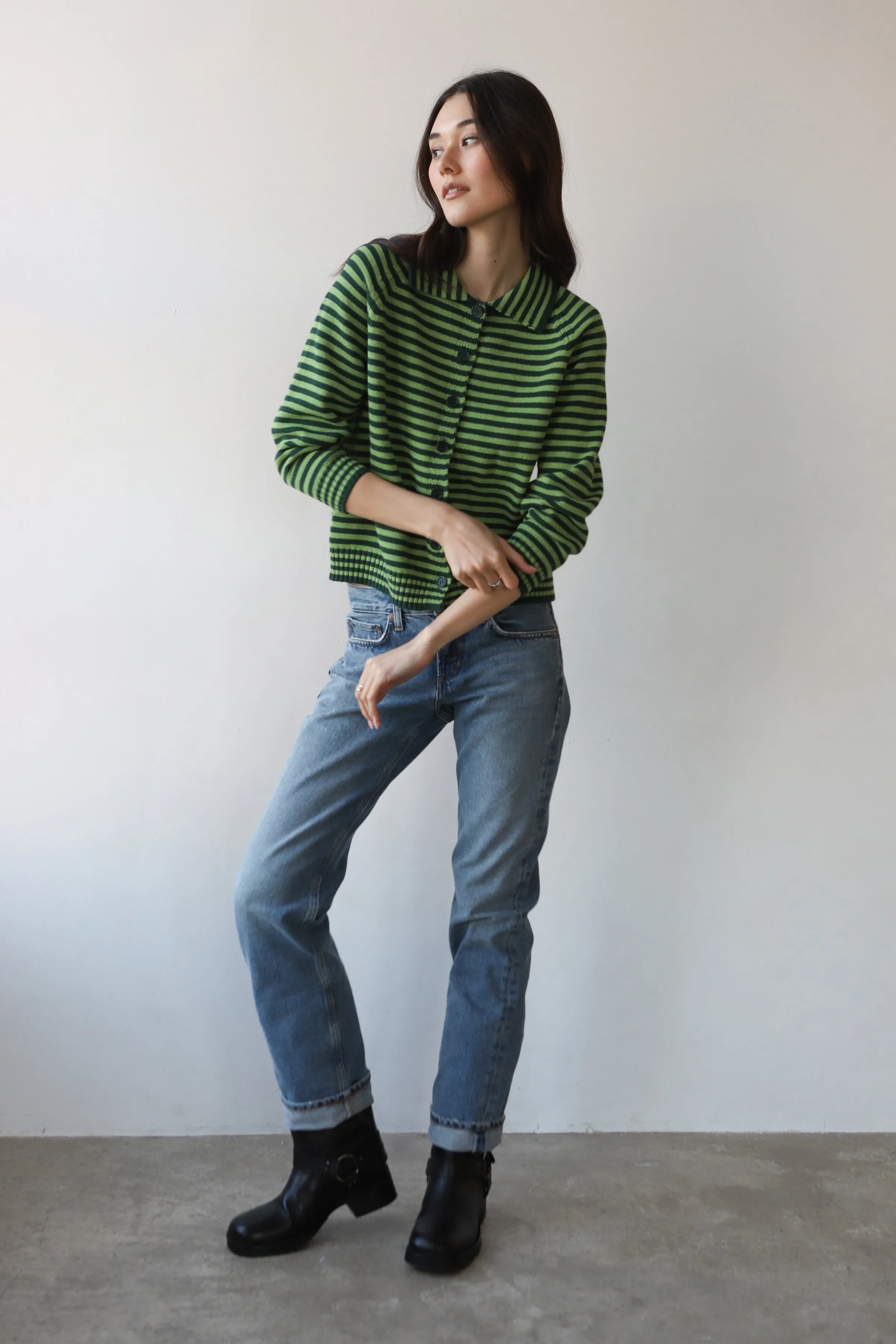 Beth Cardigan - Forest Stripe sold by Callahan product image thumbnail 2