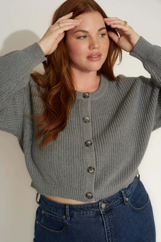 The Crop Cardi - Heather Grey made by Callahan