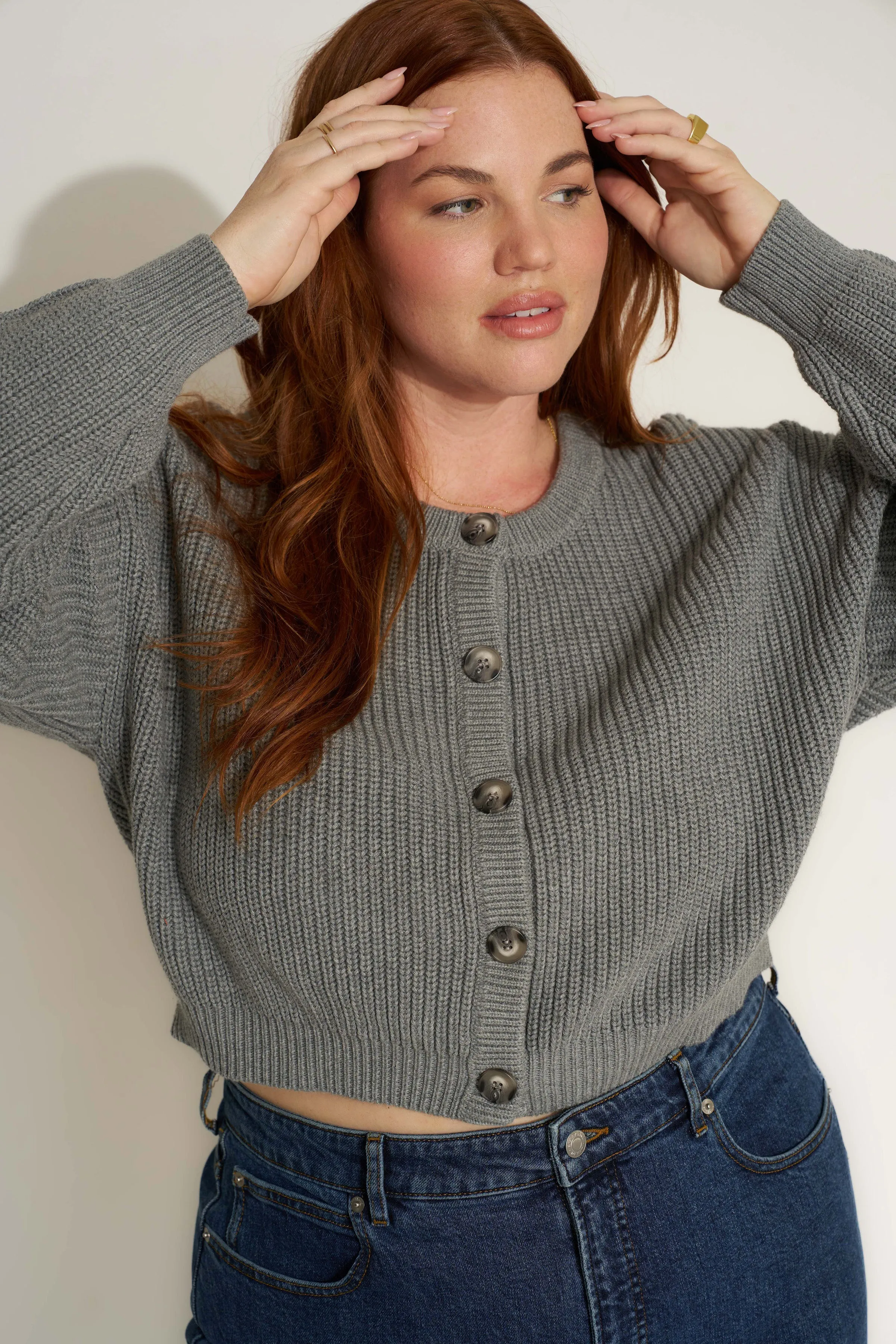 The Crop Cardi - Heather Grey sold by Callahan