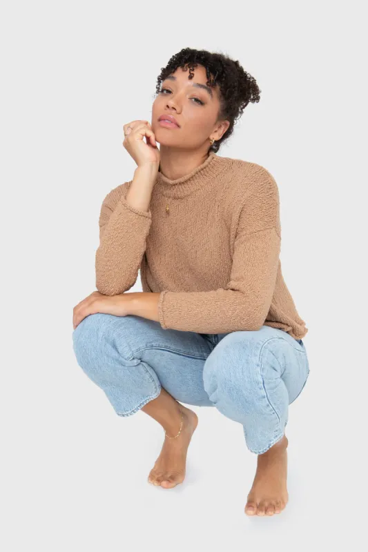 The Mock Neck Pullover - Camel sold by Callahan