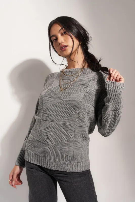 The Geo Knit - Heather Grey sold by Callahan
