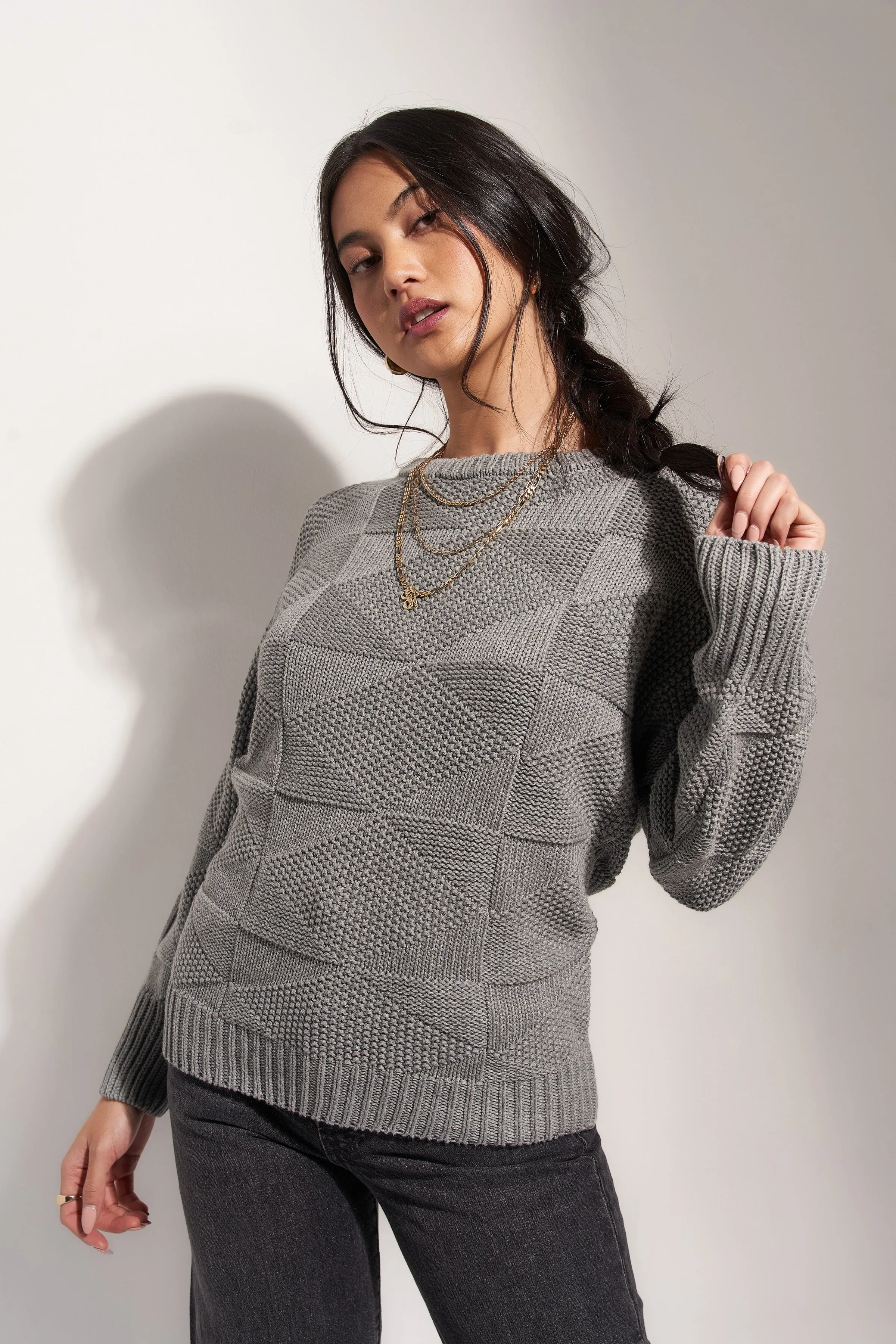 The Geo Knit - Heather Grey sold by Callahan