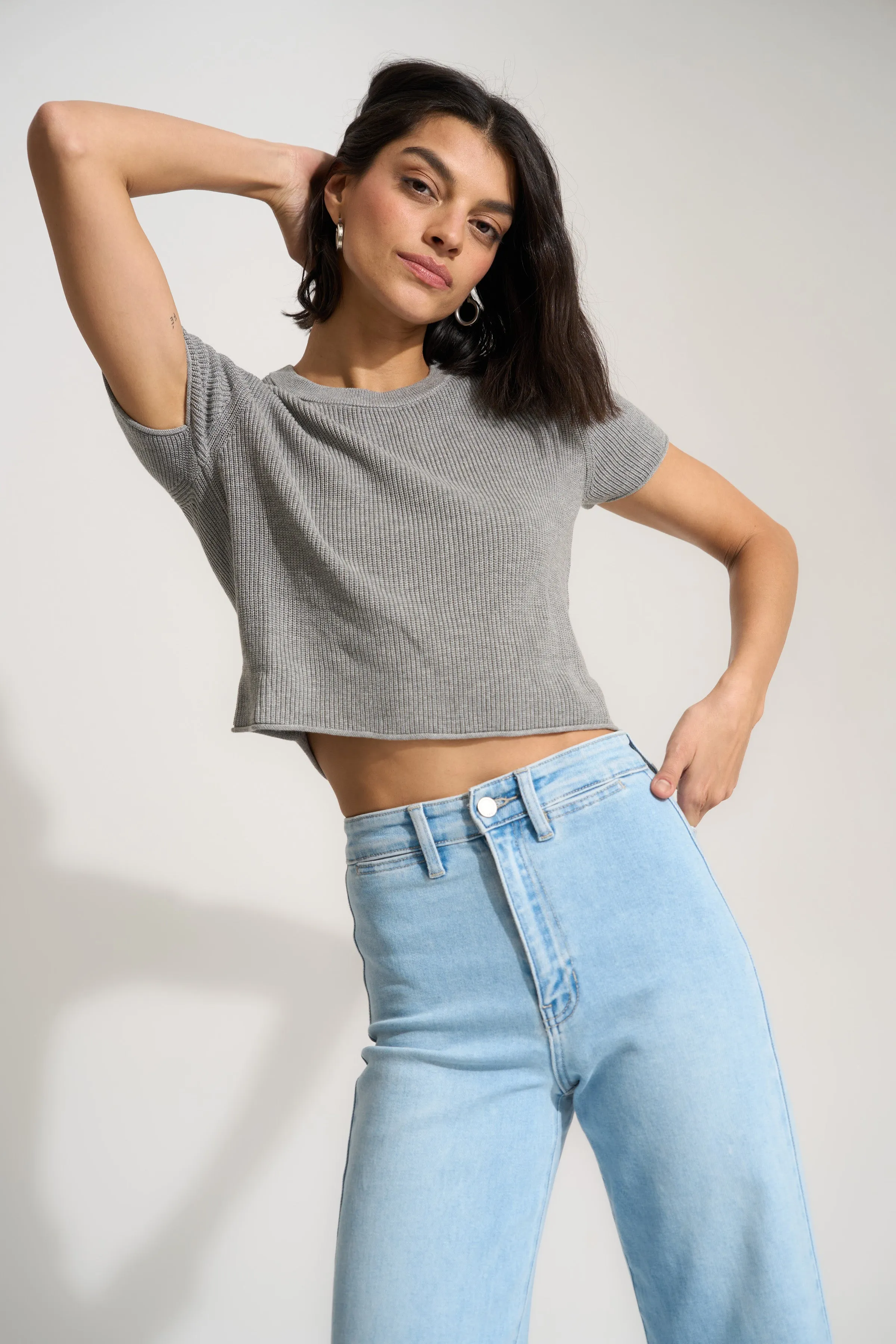 The Knit Tee - Heather Grey sold by Callahan